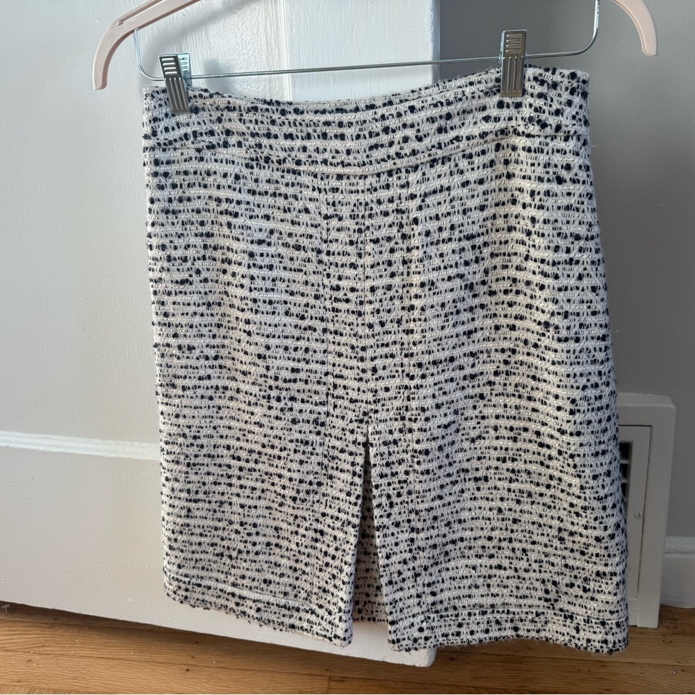 Tory Burch Tweed Mini Skirt Navy & Cream